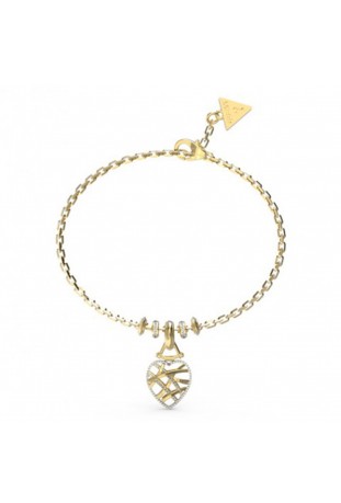 Bracelet femme Guess, Heart cage, acier PVD jaune, JUBB03100JWYGS