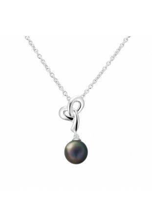 Collier pendentif Aroha argent 925/1000, perles de Tahiti IZA B EZ17N008HP