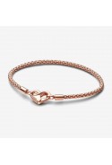 Bracelet Pandora Moments, Mailles cloutées, en métal doré or rose 585/1000, 582731C00
