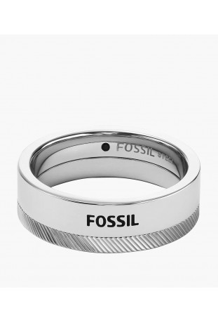 Bague Fossil, chevron en acier inoxydable, JF03997040