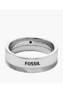 Bague Fossil, chevron en acier inoxydable, JF03997040