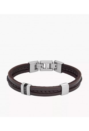 Bracelet Homme FOSSIL, Leather essentials, en acier et cuir, JF04133040