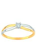 Bague solitaire or bicolore 375/1000, diamant 0,022 carat by Stauffer