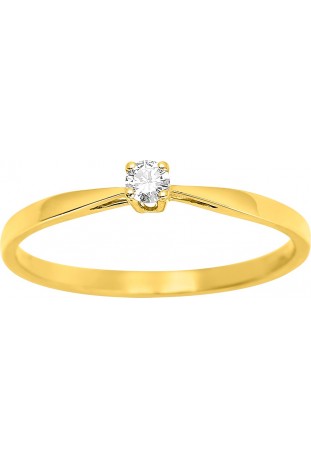 Bague solitaire or jaune 750/1000, diamant 0,08 carat by Stauffer