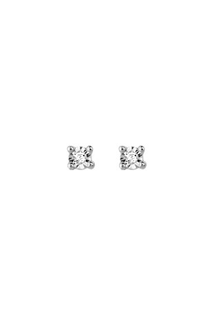 Boucles d'oreilles or gris 375/1000 diamants 0,01 carat by Stauffer