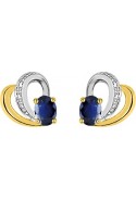 Boucles d'oreilles or bicolore 375/1000, saphirs bleus by Stauffer