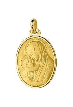 Médaille vierge et l'enfant or jaune 750/1000 by Stauffer