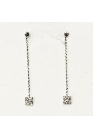 Boucles d'oreilles pendantes or gris 750/1000, et diamants by Stauffer