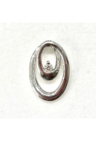 Pendentif or gris 750/1000, motif vrille et diamant by Stauffer