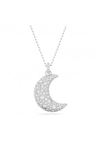 Collier Pendentif Swarovski, Luna Lune, Blanc, Métal rhodié, 5666181