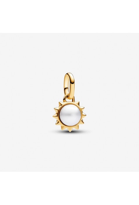 Mini Dangle Soleil Perle de Culture d’Eau Douce Traitée Pandora ME, en doré or jaune 585/1000, 763035C01