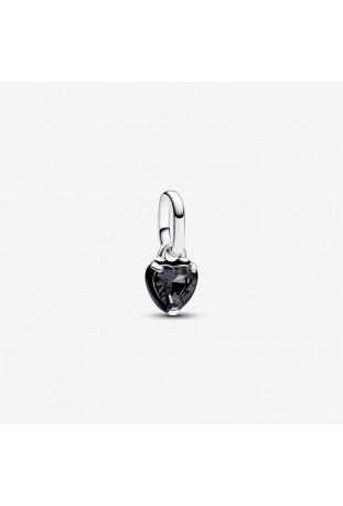 Mini Dangle Pandora Me, Coeur chakra noir, en argent 925/1000, 793042C01