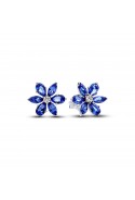 Boucles d'oreilles Pandora, Herbier Bleu Scintillant, en argent 925/1000, 292407C01