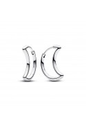 Boucles d'oreilles créoles Pandora, Lune, en argent 925/1000, 292989C00