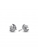 Boucles d'oreilles Pandora, Lunes & Étoiles Scintillantes, en argent 925/1000, 292990C01
