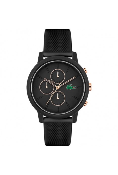 Montre homme Lacoste, .12.12, chronographe avec bracelet en silicone noir, 2011247