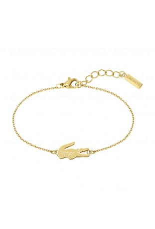 Bracelet femme Lacoste, Crocodile, acier PVD jaune, 2040047