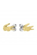 Boucles d'oreilles femme Lacoste, Crocodile, acier PVD jaune, 2040051