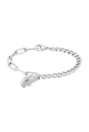 Bracelet femme Lacoste, Crocodile, acier et cristaux, 2040146