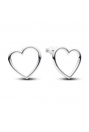 Boucles d'oreilles Pandora, coeur orienté vers l'avant, en argent 925/1000, 293077C00
