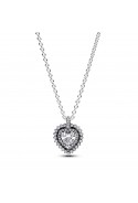 Collier pendentif Pandora Timeless, coeur halo scintillant, en argent 925/1000, 393099C01-45