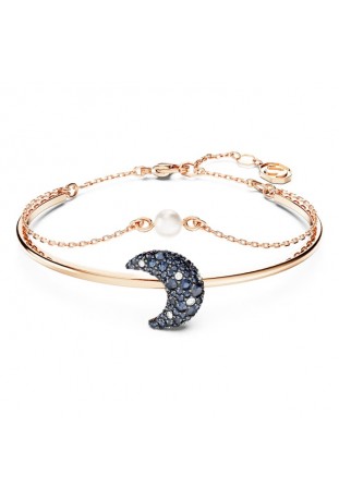 Bracelet-jonc Swarovski, Luna, Lune, Multicolore, Placage de ton or rosé, 5671586
