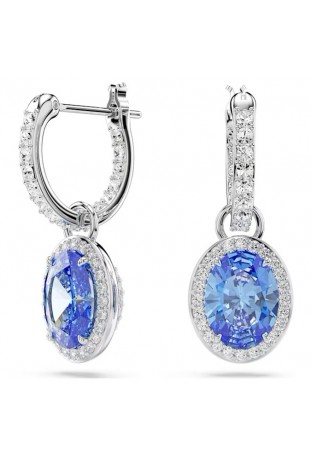 Boucles d'oreilles pendantes Swarovski, Constella Taille ovale, Bleues, Métal rhodié, 5671817
