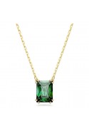 Collier pendentif Swarovski, Matrix Taille rectangulaire, Vert, Placage de ton or, 5677141