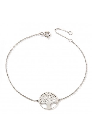 Bracelet or gris 375/1000, motif arbre de vie, by Stauffer