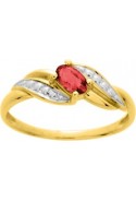 Bague or bicolore 750/1000, rubis taille ovale by Stauffer