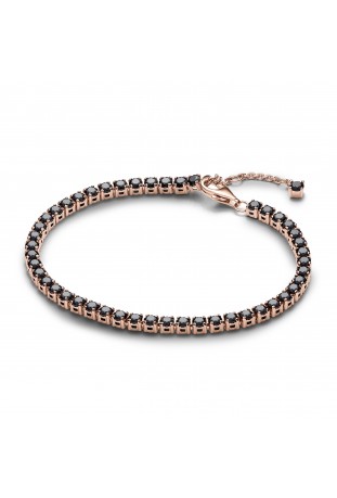 Bracelet Pandora, Tennis noir scintillant, en doré or rose 585/1000, 581469C02