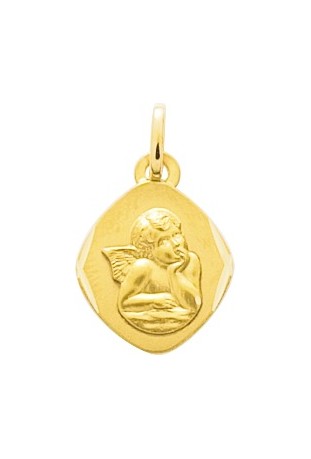 Médaille Ange or jaune 375/1000, forme losange by Stauffer