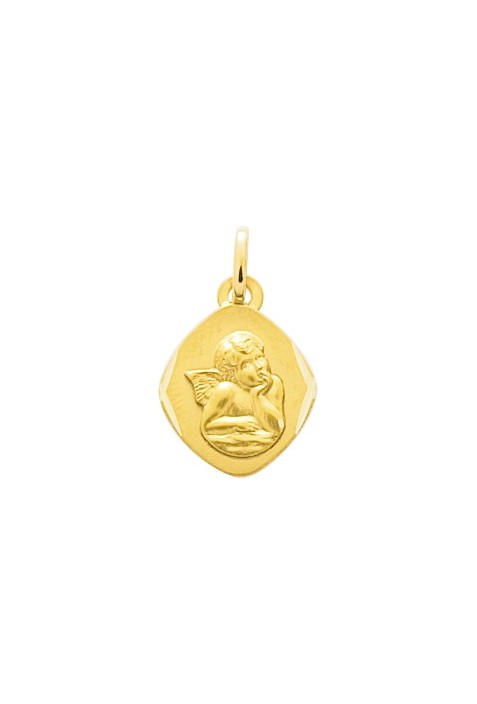 Médaille Ange or jaune 375/1000, forme losange by Stauffer