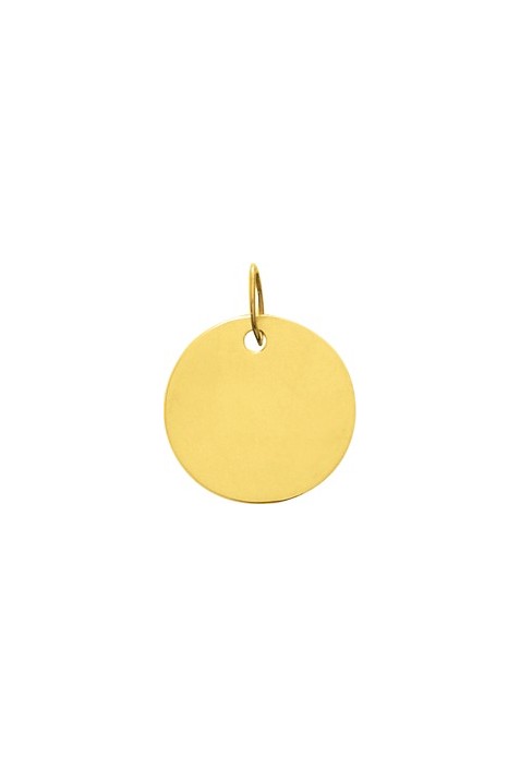 Pendentif laique or jaune 375/1000, forme ronde by Stauffer