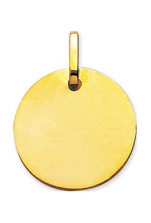 Pendentif laique or jaune 375/1000, forme ronde by Stauffer