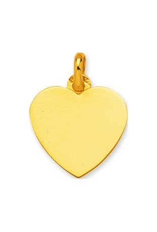 Pendentif laique or jaune 375/1000, forme coeur by Stauffer