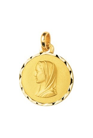 Médaille Vierge or jaune 375/1000, forme ronde by Stauffer