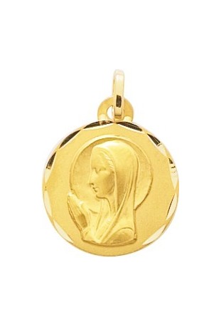 Médaille Vierge or jaune 375/1000, forme ronde by Stauffer