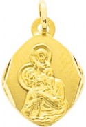 Médaille Saint Christophe or jaune 375/1000, forme losange by Stauffer