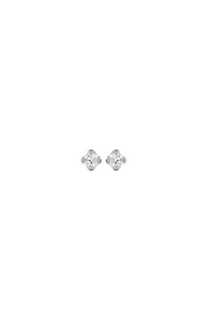 Boucles d'oreilles or gris 750/1000, diamants 0,05 carat, taille brillant by Stauffer