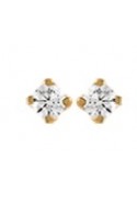 Boucles d'oreilles or jaune 750/1000, diamants 0,16 carat, taille brillant by Stauffer