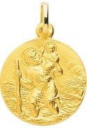 Médaille Saint Christophe or jaune 375/1000, forme ronde by Stauffer