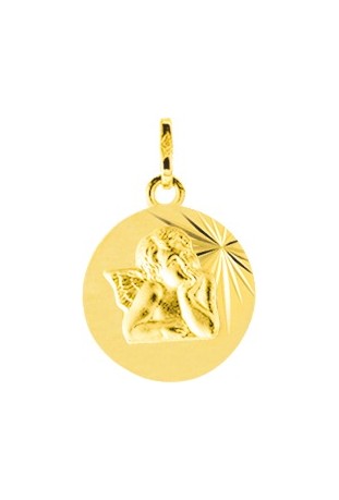 Médaille Ange or jaune 375/1000, forme ronde by Stauffer