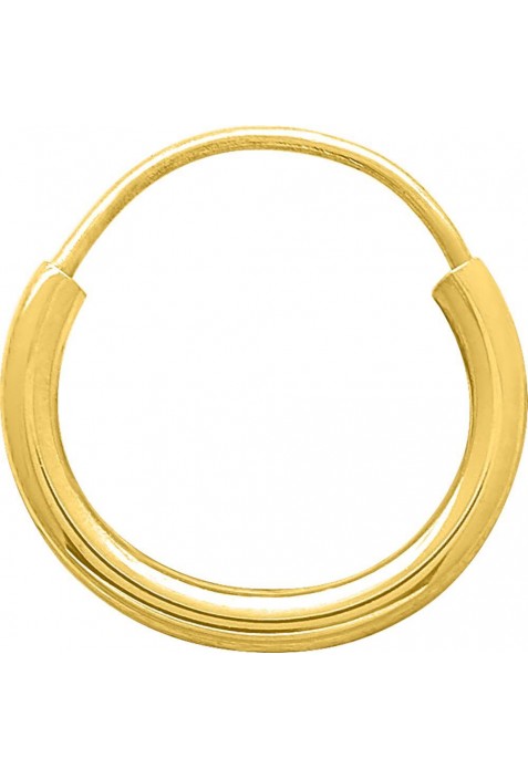 Boucles d'oreilles créoles or jaune 375/1000, unie, diamètre 8 mm, by Stauffer