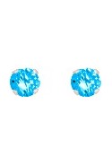 Boucles d'oreilles or gris 375/1000 et topazes bleues taille brillant de 4,00 mm by Stauffer