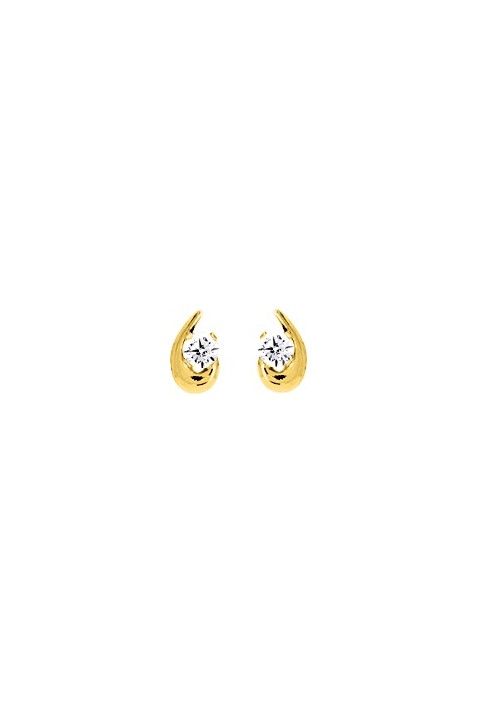 Boucles d'oreilles or jaune 375/1000 et oxydes de zirconium taille brillant by Stauffer