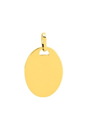 Pendentif laique or jaune 375/1000, forme ovale by Stauffer