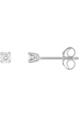 Boucles d'oreilles or gris 750/1000, diamants 0,06 carat, taille brillant by Stauffer