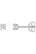 Boucles d'oreilles or gris 750/1000, diamants 0,15 carat, taille brillant by Stauffer