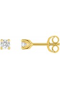 Boucles d'oreilles or jaune 750/1000, diamants 0,15 carat, taille brillant by Stauffer